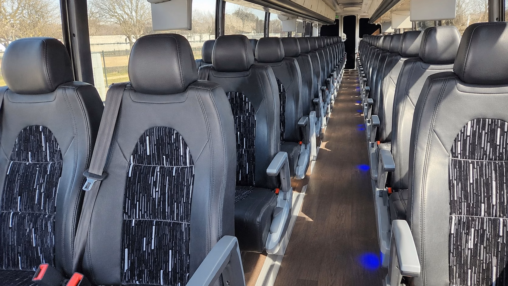 waterbury charter bus rental interior
